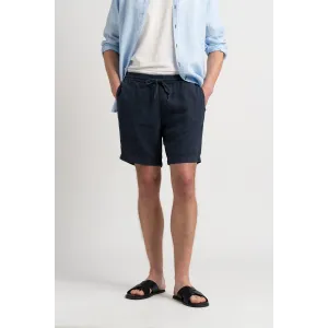 NAPOLI - Navy relaxed linen shorts