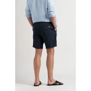 NAPOLI - Navy relaxed linen shorts