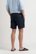 NAPOLI - Navy relaxed linen shorts