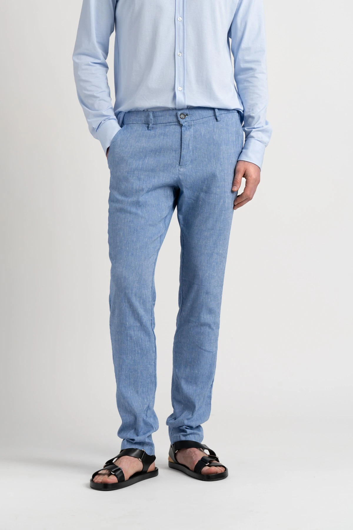 Chinos men's marl linen slim pants |  Quality brand Europann
