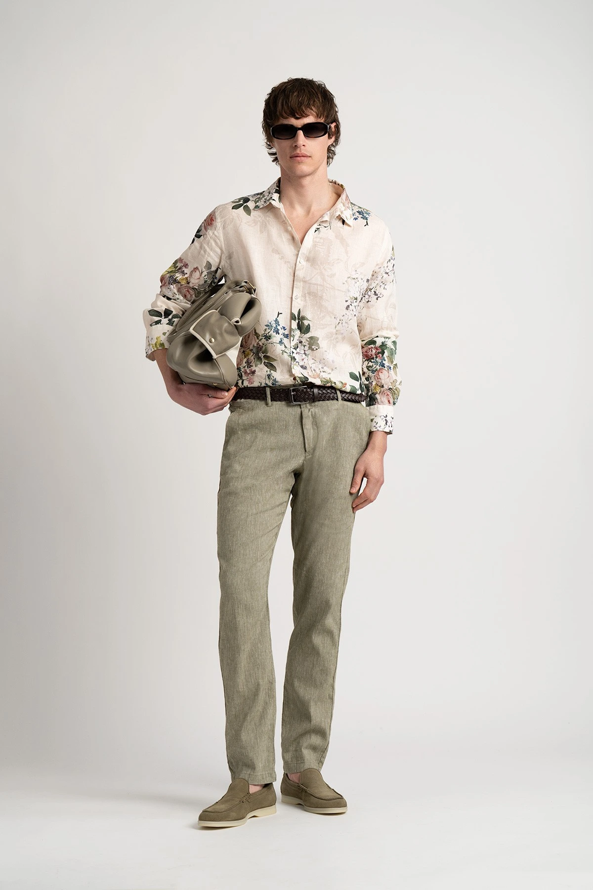 Chinos men's marl linen slim pants |  Quality brand Europann