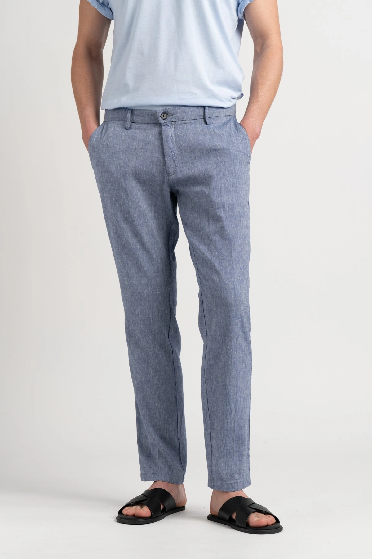Men's Slim-Fit Marled Linen Chino Pants | Quality Brand - Europann