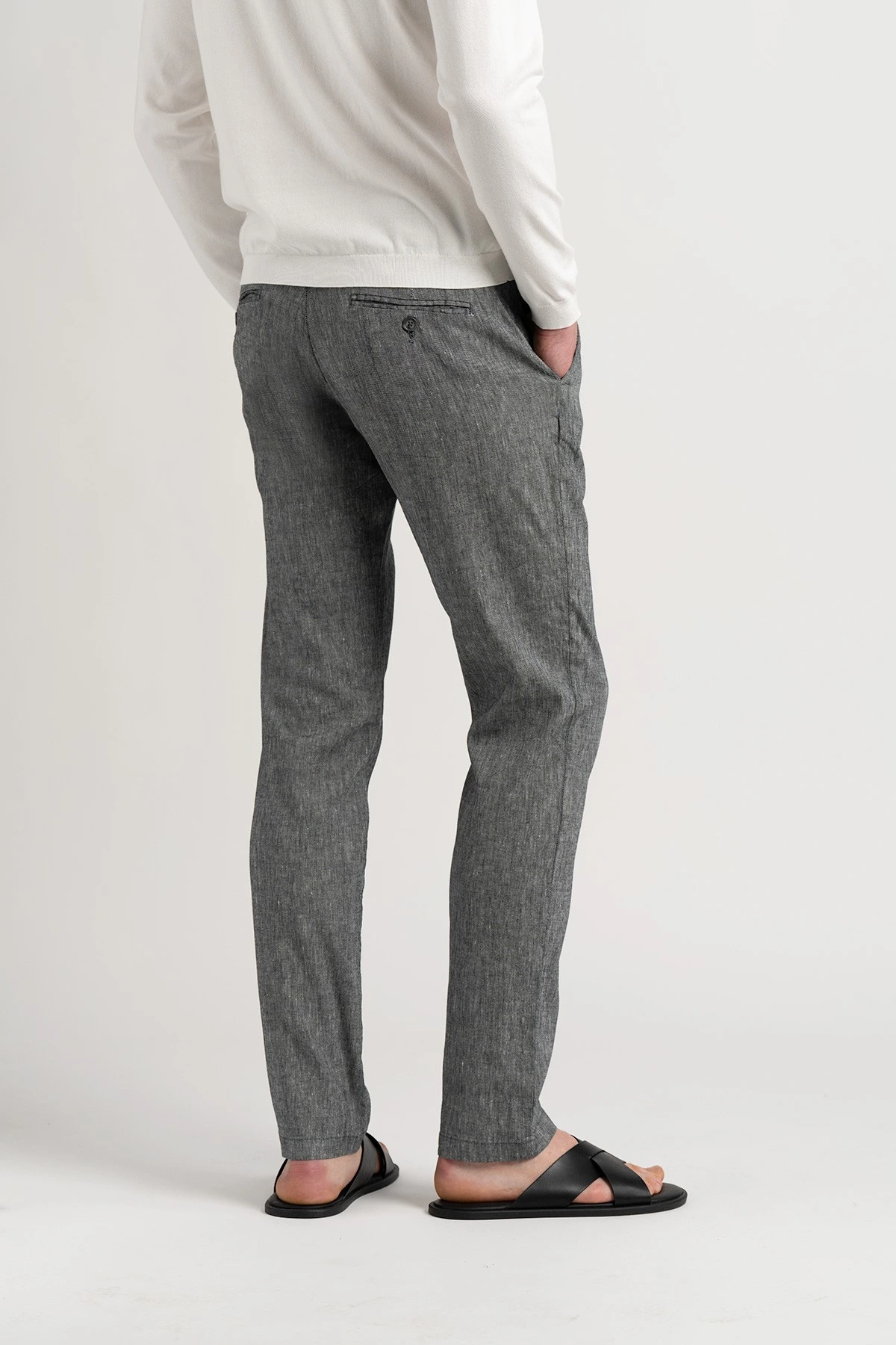 Chinos men's marl linen slim pants |  Quality brand Europann