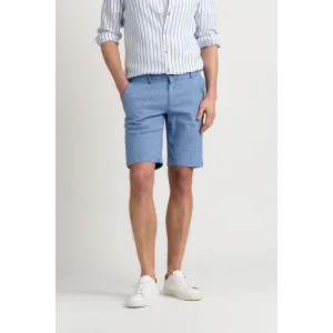 Linen-blended men's blue bermuda |  Quality brand Europann