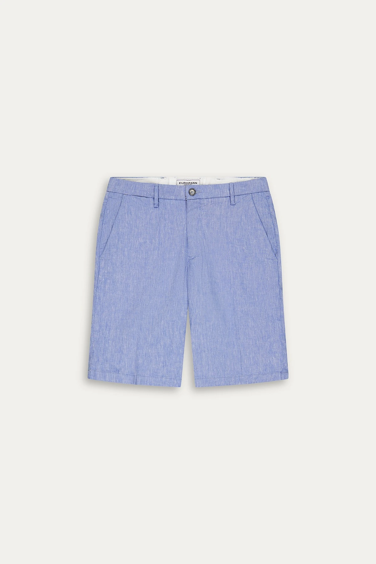 Linen-blended men's blue bermuda |  Quality brand Europann
