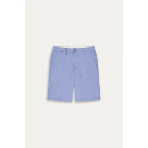 Linen-blended men's blue bermuda |  Quality brand Europann