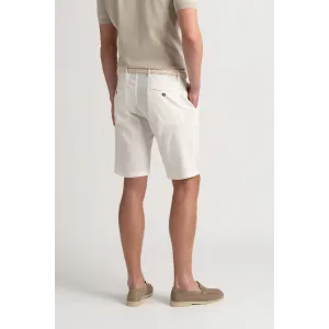 Linen-blended men's white bermuda |  Quality brand Europann