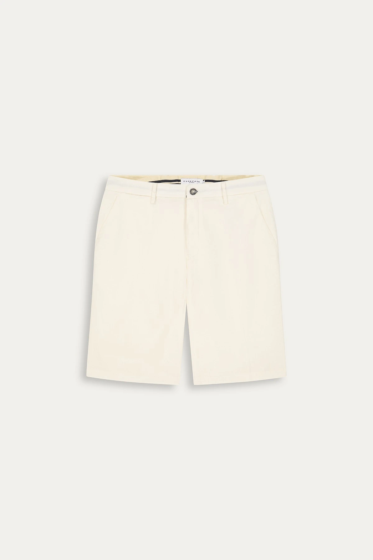 Linen-blended men's white bermuda |  Quality brand Europann