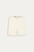 Linen-blended men's white bermuda |  Quality brand Europann