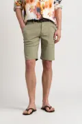 Linen-blended men's kaki bermuda |  Quality brand Europann