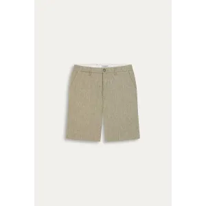 Linen-blended men's kaki bermuda |  Quality brand Europann