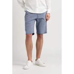 Linen-blended men's navy blue bermuda |  Quality brand Europann 