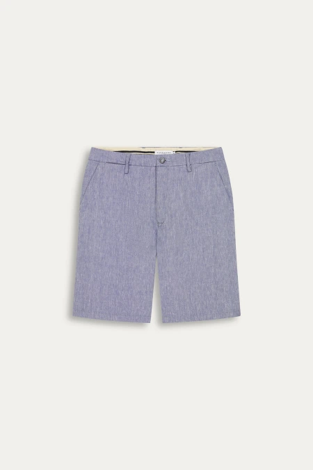 Bermuda en lin chiné coupe ajustée homme|Marque de qualité - Europann 