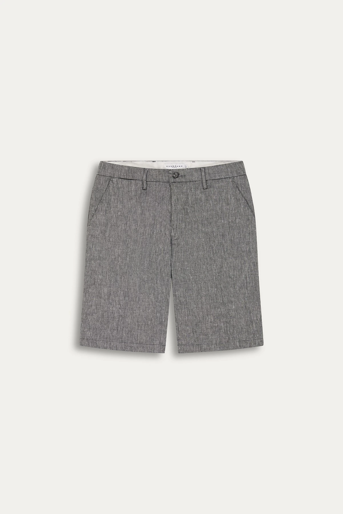 Linen-blended men's blue bermuda |  Quality brand Europann 