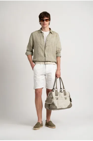 Cotton men's plain white bermuda |  Quality brand Europann 