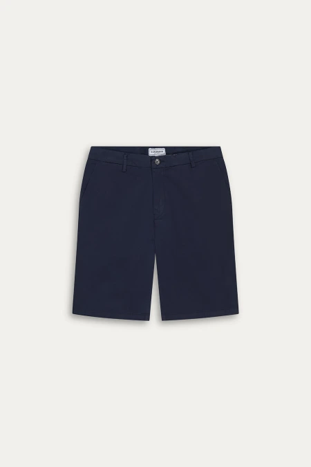 TEXAS - Navy cotton slim-fit bermuda