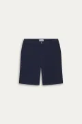TEXAS - Navy cotton slim-fit bermuda