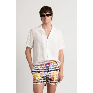 Short de bain fushia imprimé pantone|Maillot de qualité - Europann