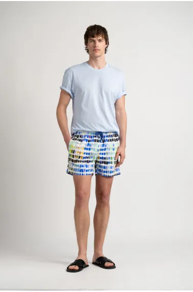 Short de bain blanc imprimé pantone|Maillot de qualité - Europann