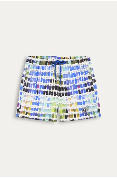 White swimshort with pantone prints  for mens| Quality brand Europann