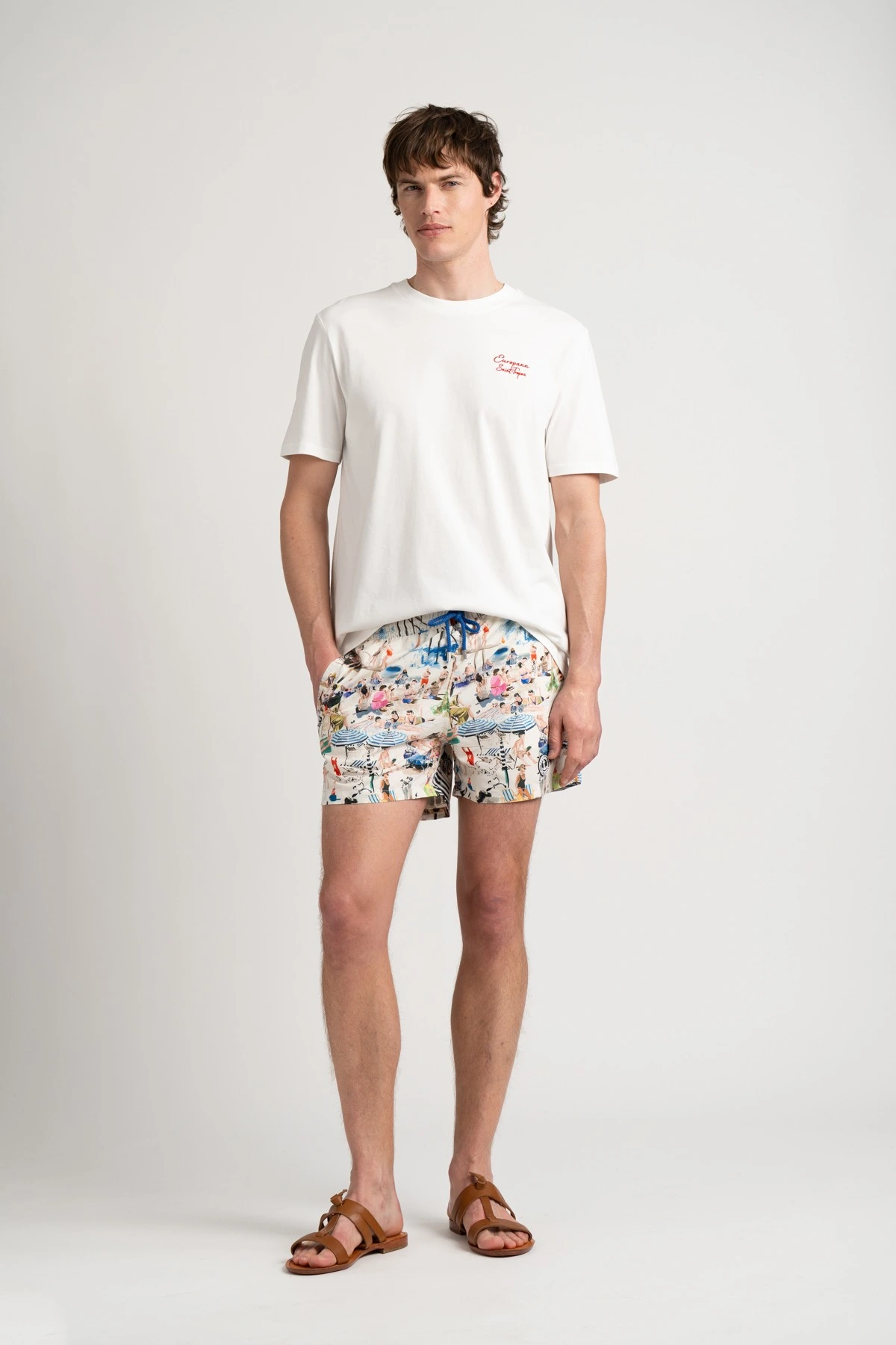 BARDOT - White cotton jersey Saint-Tropez t-shirt