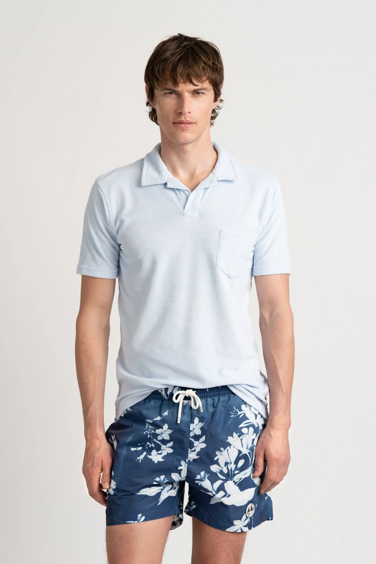 Polo tissu éponge bleu ciel| Marque de qualité - Europann