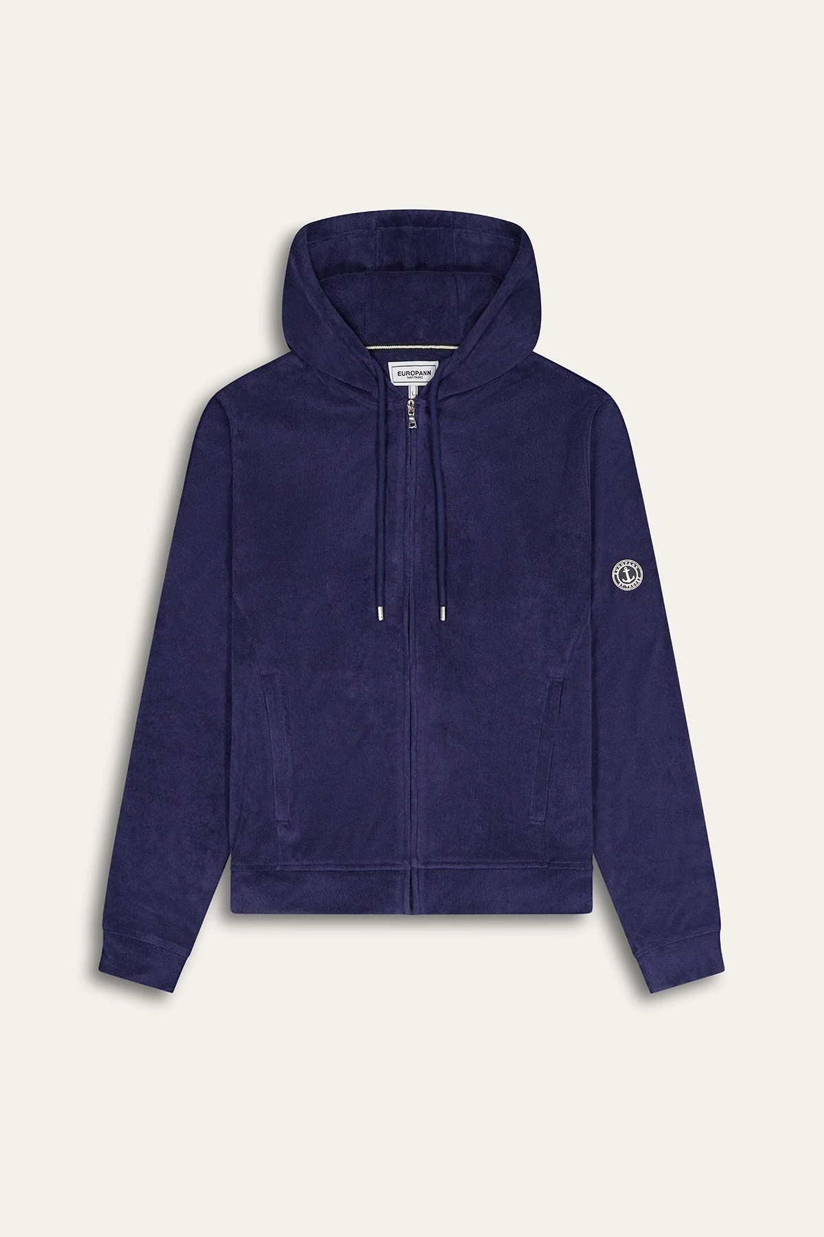 Men's cotton navy blue plained hoodie | Quality brand Europann