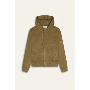 Sweat à capuche éponge  pour homme en coton kaki | Europann