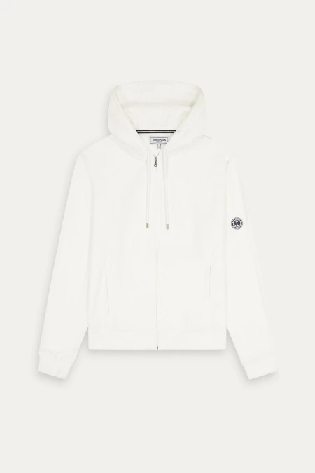 Sweat à capuche éponge  pour homme en coton blanche | Europann