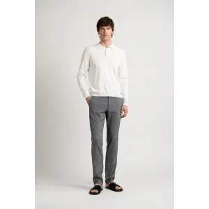 Pantalon chino slim en lin chiné Homme | Marque de qualité - Europann