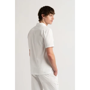 HILLS - White cotton jersey polo
