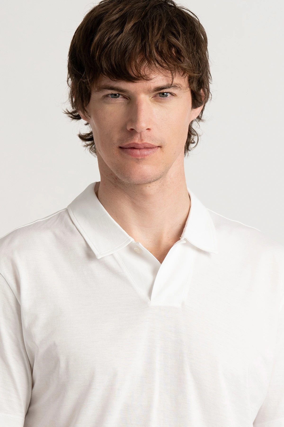HILLS - White cotton jersey polo