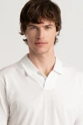 HILLS - White cotton jersey polo