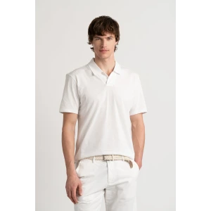 HILLS - White cotton jersey polo