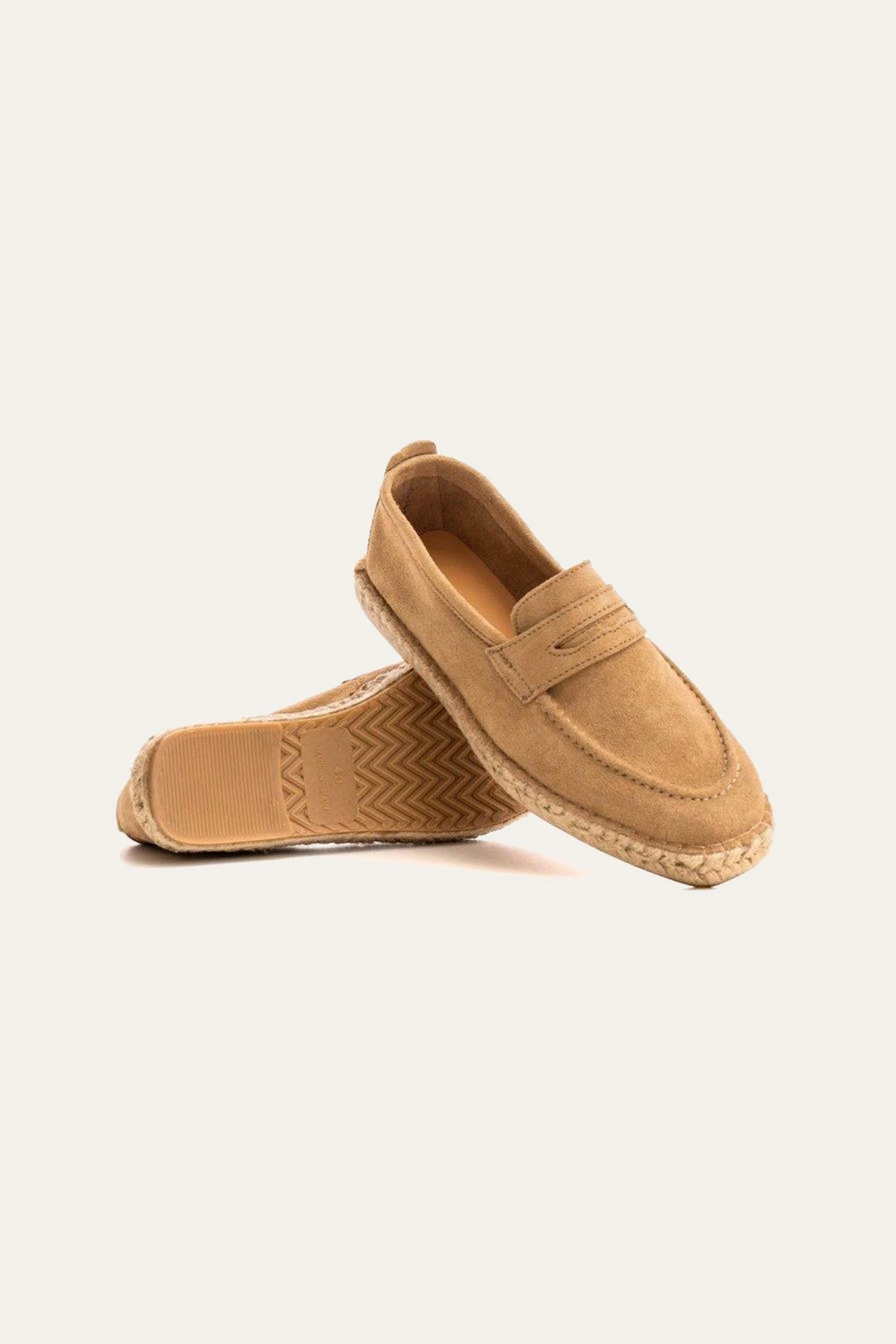 IBIZA - Espadrilles en veau velours taupe Marque de qualité Europann