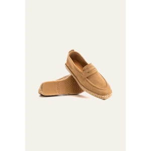 IBIZA - Espadrilles en veau velours taupe Marque de qualité Europann