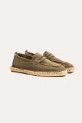 IBIZA - Espadrilles en veau velours kaki Marque de qualité Europann