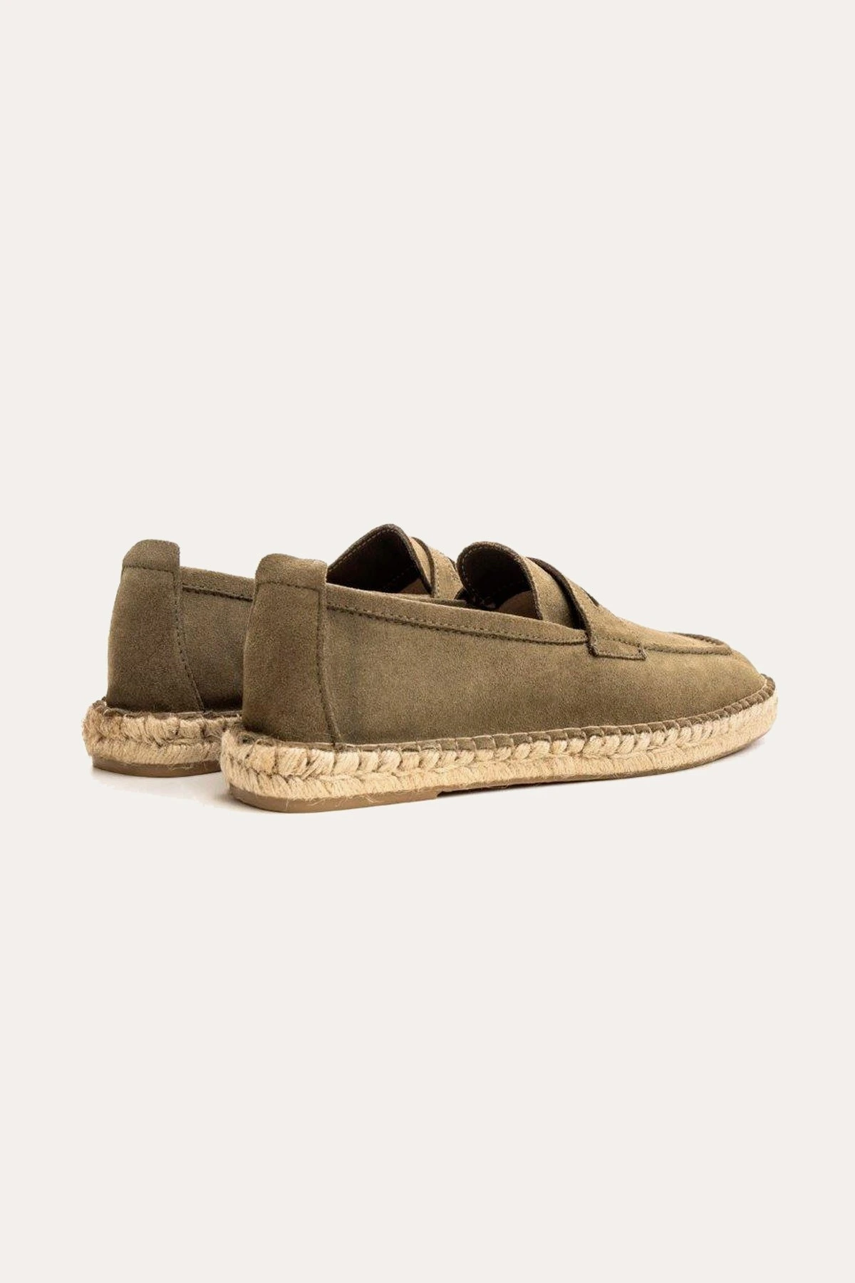 IBIZA - Espadrilles en veau velours kaki Marque de qualité Europann