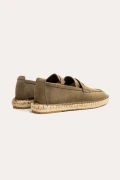 IBIZA - Espadrilles en veau velours kaki Marque de qualité Europann