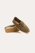 IBIZA - Espadrilles en veau velours kaki Marque de qualité Europann