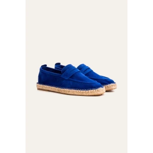 IBIZA - Indigo suede calfskin espadrilles. Quality brand: Europann