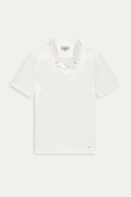 HILLS - White cotton jersey polo