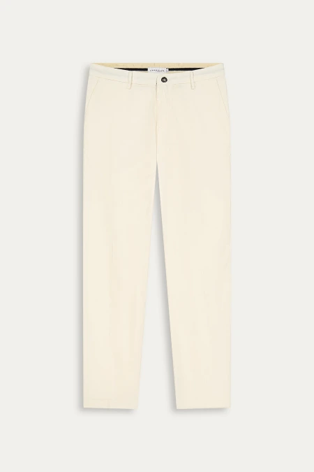 Pantalon chino slim en lin chiné Homme | Marque de qualité - Europann