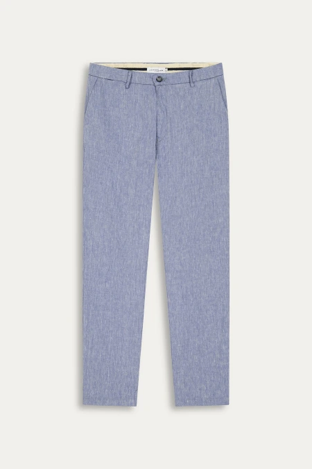 Pantalon chino slim en lin chiné Homme | Marque de qualité - Europann