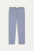 Pantalon chino slim en lin chiné Homme | Marque de qualité - Europann