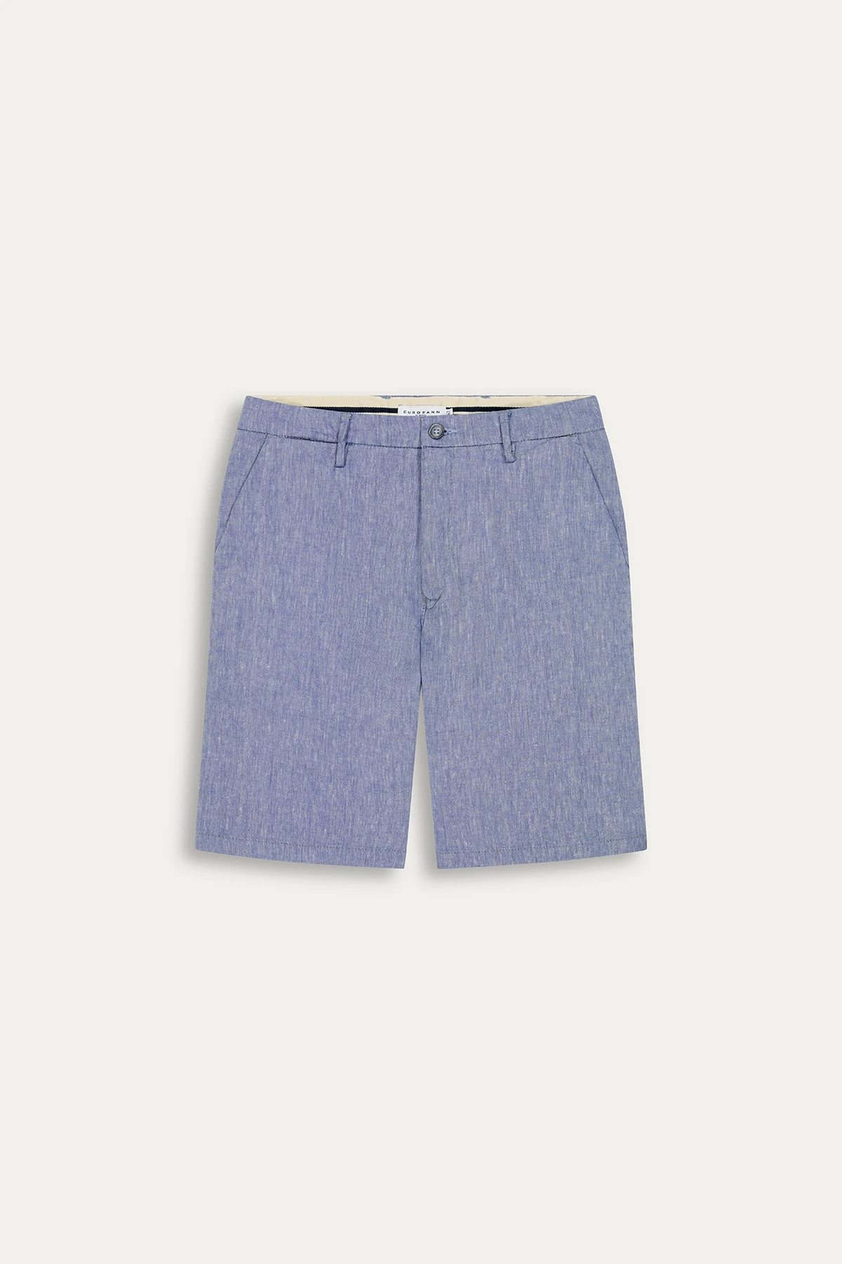 Linen-blended men's navy blue bermuda |  Quality brand Europann
