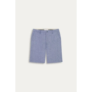 Linen-blended men's navy blue bermuda |  Quality brand Europann