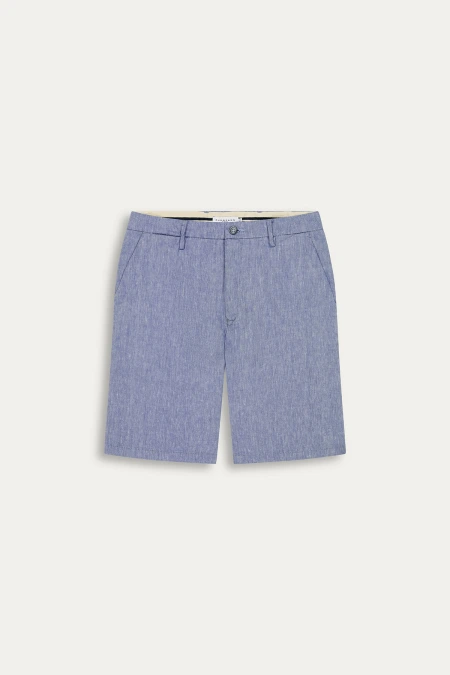 Bermuda en lin chiné coupe ajustée homme|Marque de qualité - Europann