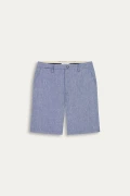 Linen-blended men's navy blue bermuda |  Quality brand Europann