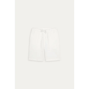 NAPOLI - White relaxed linen shorts